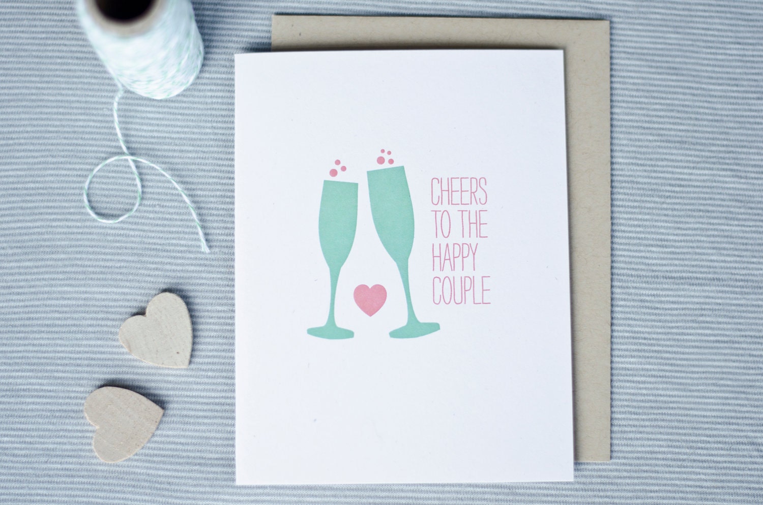 cheers to the happy couple // wedding card