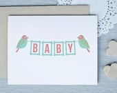 baby bird card // blank notecard