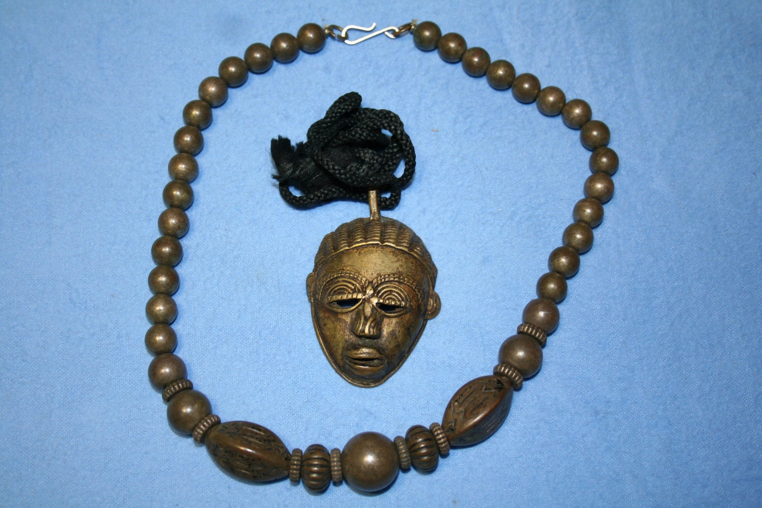 211. African Tribal Necklace and Mask Pendant