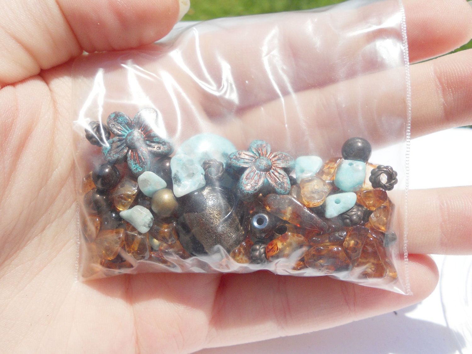 Brown and Blue Bead Soup