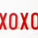 XOXO, Red Paper Sign Letters