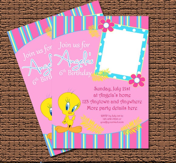 items-similar-to-tweety-bird-birthday-invitation-printable-on-etsy