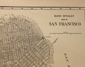Vintage Street Map San Francisco California Original 1935