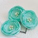 Mint Satin Lollipop Flower Hair Pins (5 pcs) - RESERVED FOR COURTNEY