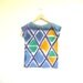 Hand painted SILK shirt. IKAT DIAMOND one of kind, sample - ready to ship.