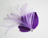 Purple Bridal Headpiece - Bridal Feather Headpiece - Feather Headpiece Bridal
