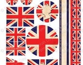 Digital Embelishment Collage Sheet - Vintage Jubilee Union Jack