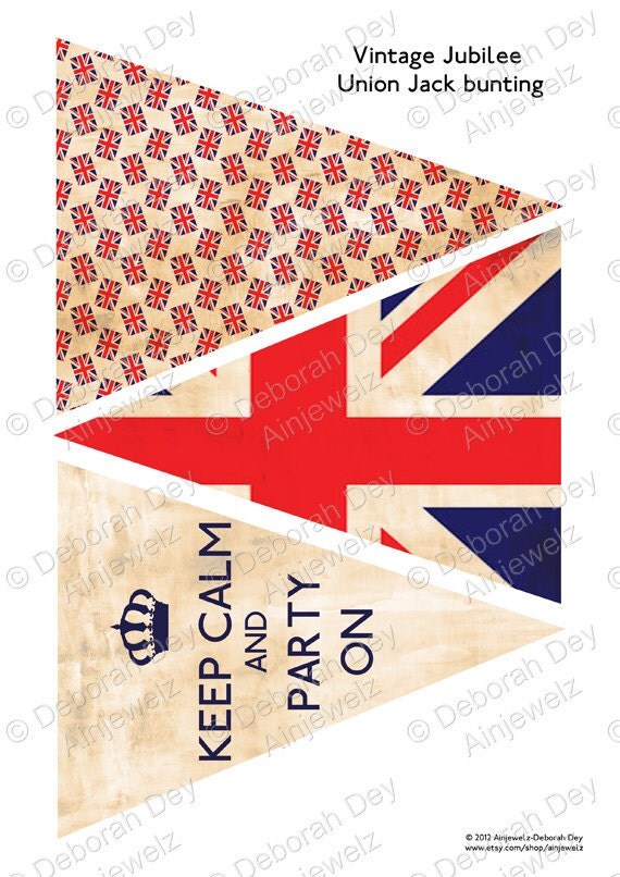 Digital Download - Vintage Jubilee Union Jack Bunting Garland