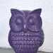 Purple Upcycled Funky Owl - Painted Ceramic Purple Owl Retro Bright Home Decor