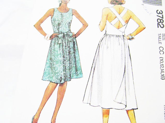 Pattern Dress McCall's 3782 Sewing // SUMMER Easy // NEW Factory Folds // Sz. 10 12 14 16 Beginner Friendly 1988