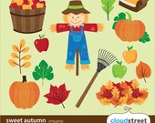 buy 2 get 1 free Sweet Autumn Clipart for personal and commercial use ( fall clip art ) INSTANT DOWNLOAD