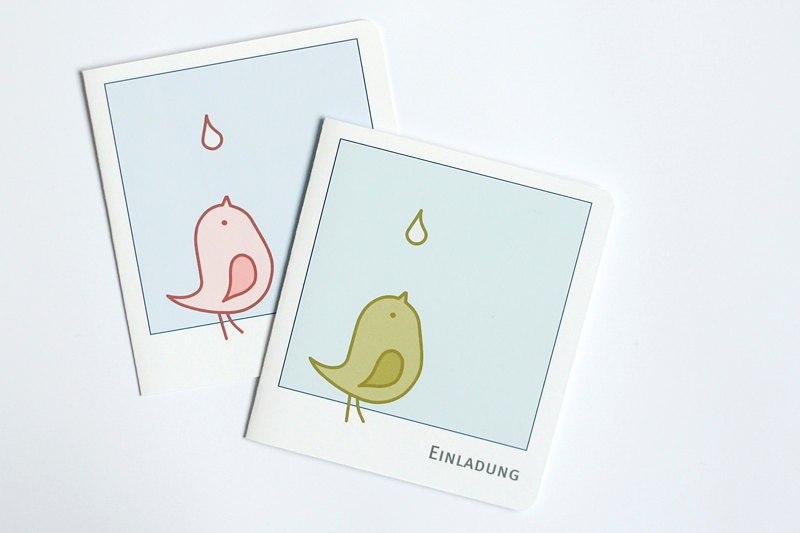 Baptism Invitation (Set of 5) - Red or Green (German)