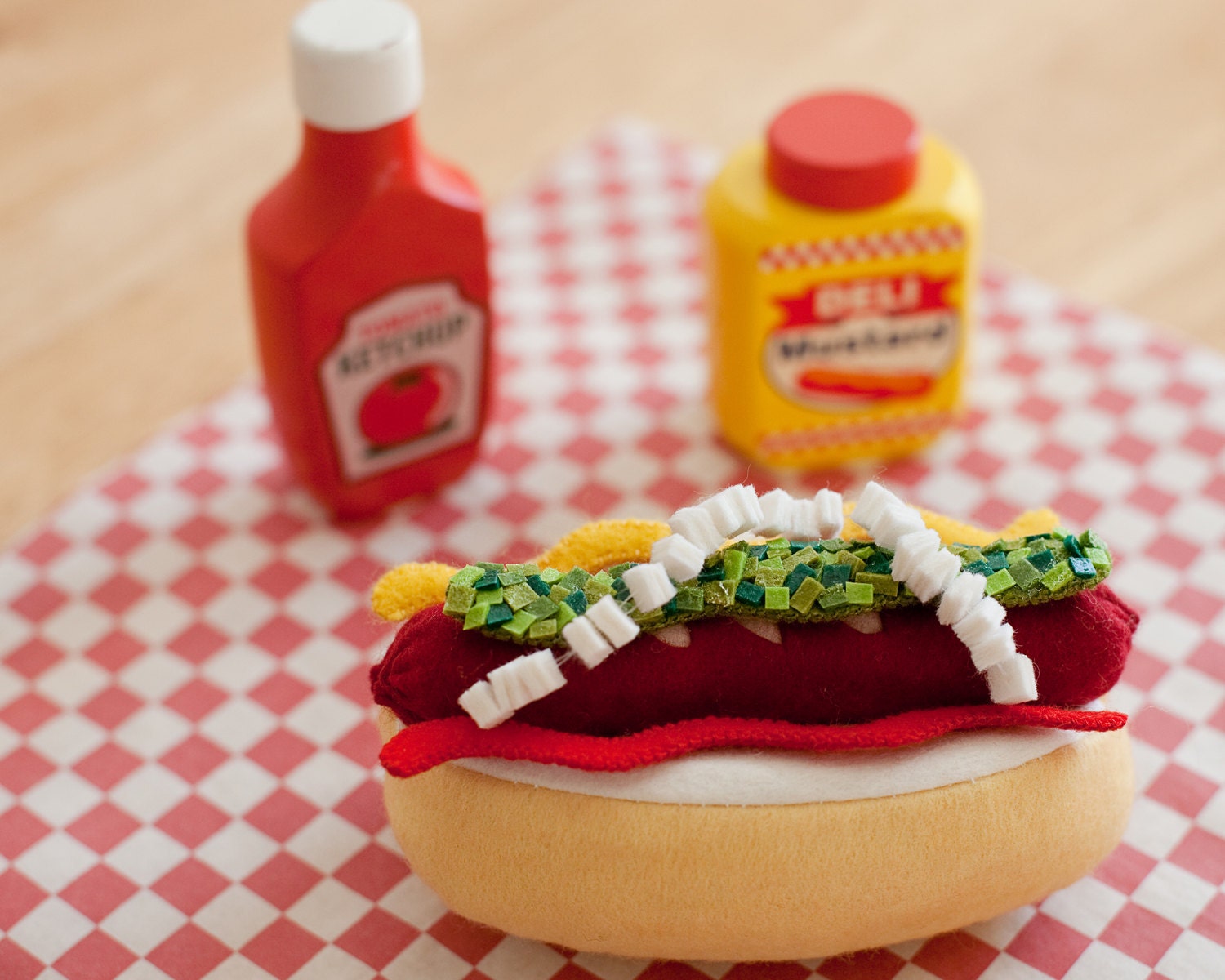 Felt Hot Dog Grill Set - Felt Food - Wool Felt