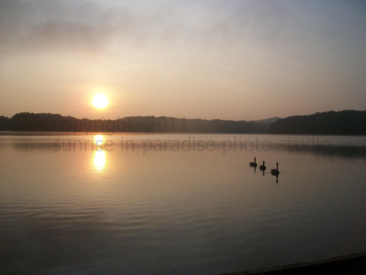 Three in a Row -----Sunrise Photo, Fine Art Photography, Home Decor  (5x7 inch print)