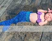 Instant Download - PDF Crochet Mermaid Tail Photo Prop Set - 3 Patterns in 1 - Newborn to 3 Months - Photography Prop