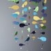 Whale Mobile - Blue, Yellow, Navy and Green