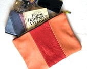 SALE: leather zip pouch or clutch