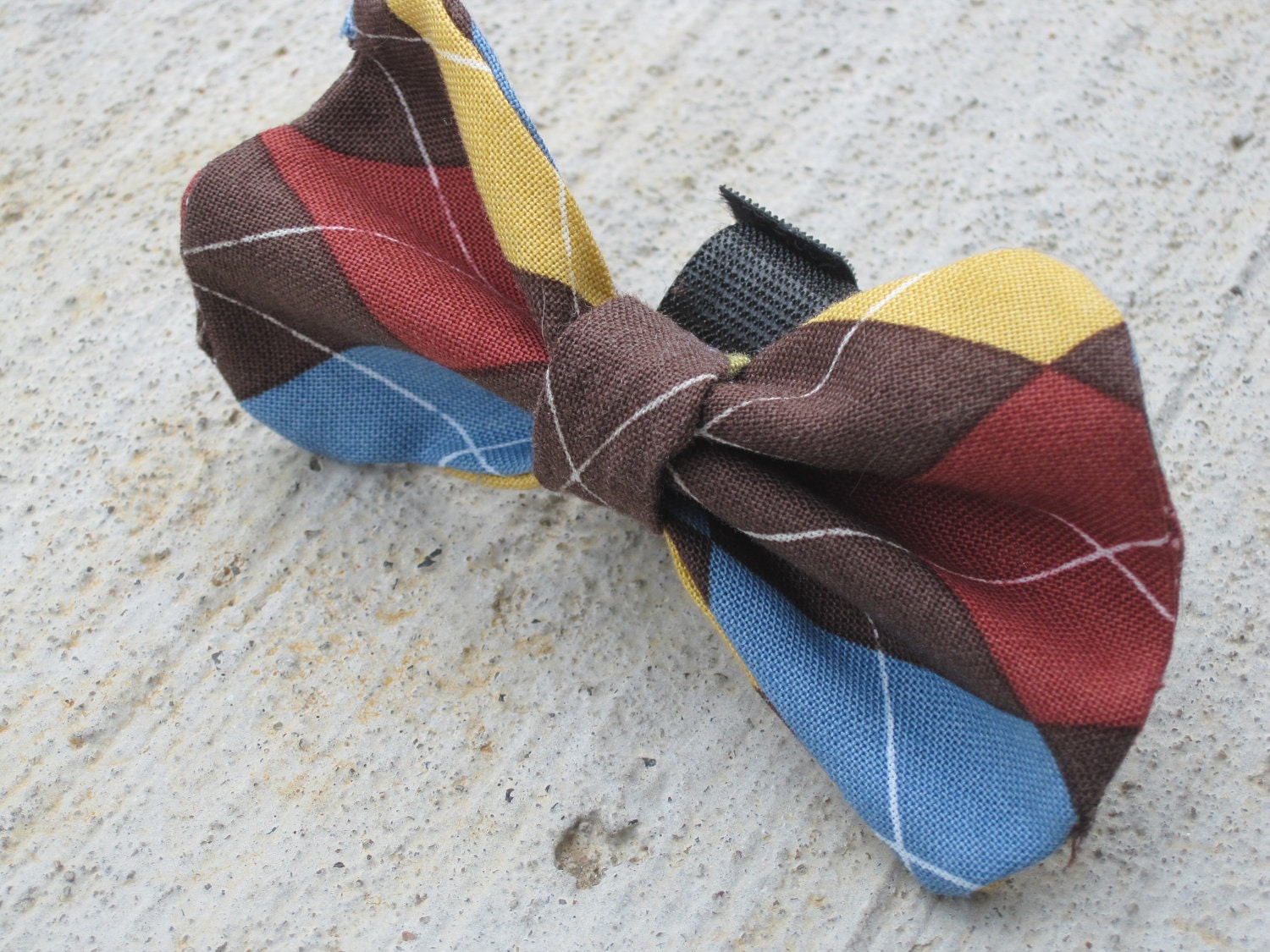 Bow Tie Collar Attachment Brown Argyle
