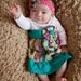 Multi Colored Striped Onesie Dress with Removable Belt and Fabric Flower