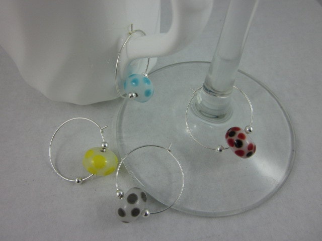 Wine Charms (Set of 4) Lampwork Beads
