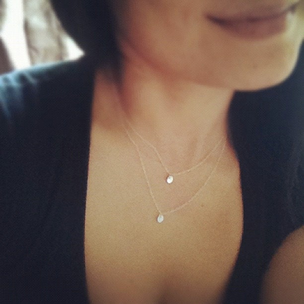 Two Tiny Initials layered Necklace - Personalized Layer Necklace - All 925 Sterling Silver