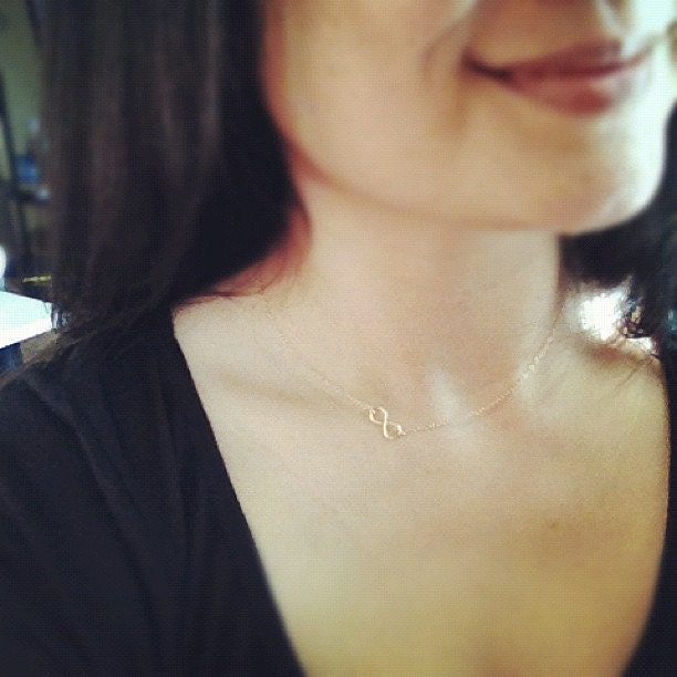 Dainty 9K Gold Handmade Infinity Necklace - Handmade - Show Your Love Is Infinite, Never-Ending