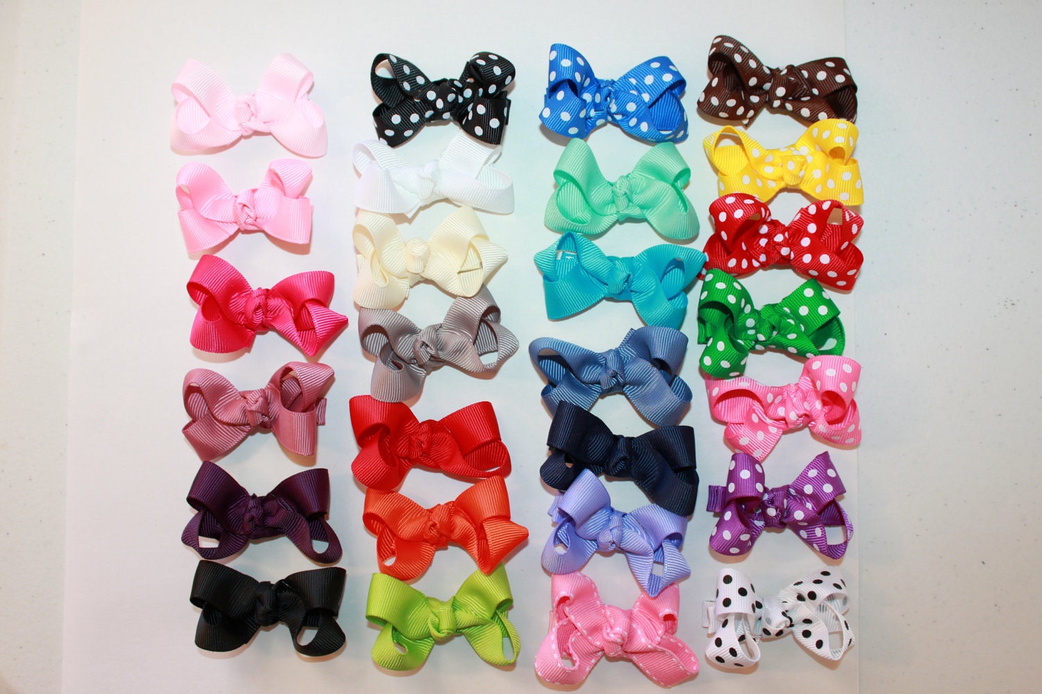 Boutique Hair Bows - Set of 10 / Boutique Hair Bows / Hair Clips with no Slip Grip