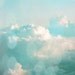 Cloud Sky Art Print - Blue Aqua White Bokeh Soft Home Decor Wall Art Photograph