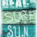 Vintage Beach Sign Art Print  - Beach Surf Sun Aqua Green Blue Beach House Decor Wall Art Girl Room Photograph