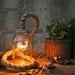 Mason Jar Lighting Rustic Wedding Decor Wedding Lighting Desk Lamp or Night Light - Vintage Industrial Rope Design