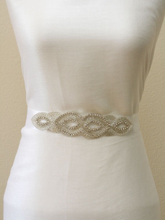 Wedding sash, Crystal bridal sash, bridal accessories, beaded satin tie back sash, bridesmaid sashes
