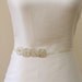 Clear beaded bridal sash, satin tie back sash, bridesmaids sashes