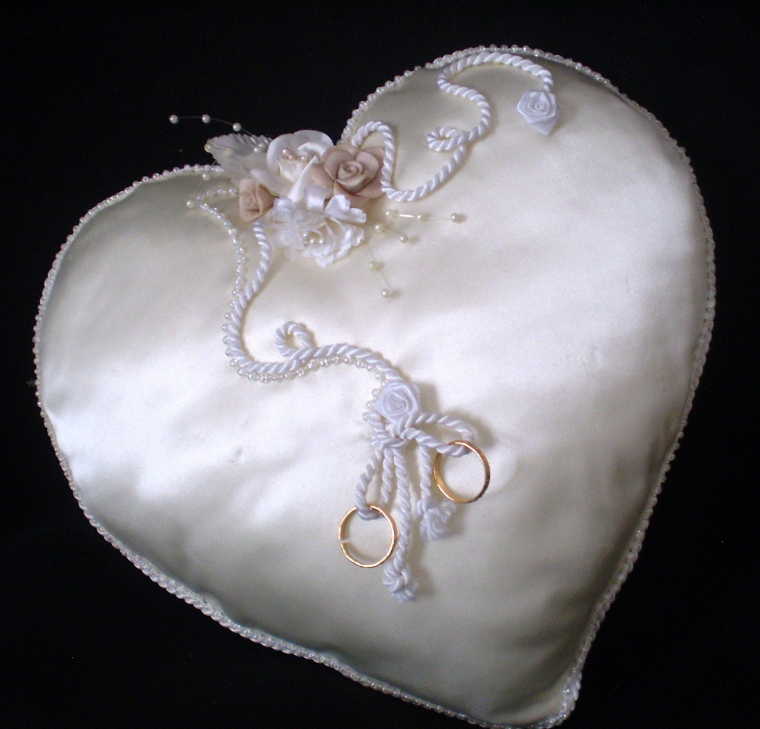 La Femme - Ringbearer Satin Pillow - HEART SHAPED