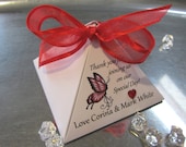 Personalized Elegant Wedding Favor Box with Red and Black Butterfly Design and RED Organza Ribbon and Rhinstone