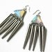 RainbowClaws, triangle earrings, long spikes earrings, bold geometric punk statement jewelry