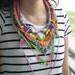 Superduper statement necklace, neon crystal rope necklace, unique chunky OOAK jewelry.