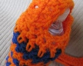 Water Bottle Sling, Bright Orange and Blue Striped - MadCap Charity Item