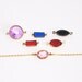 Oval Brass Framed Crystal Gem Minimal Necklace Gold Plated Chain- Available in Pink, Navy, Ruby, Black, Lilac- Friendship