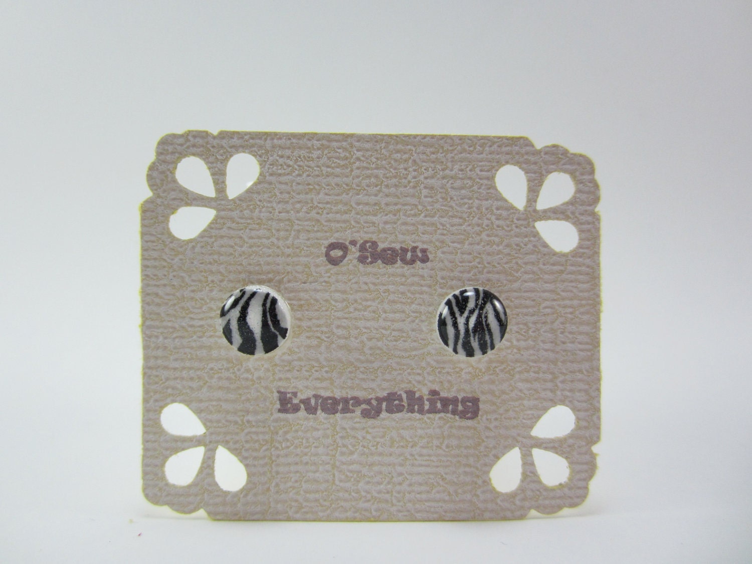 Candy Stud Earrings- Zebra Print