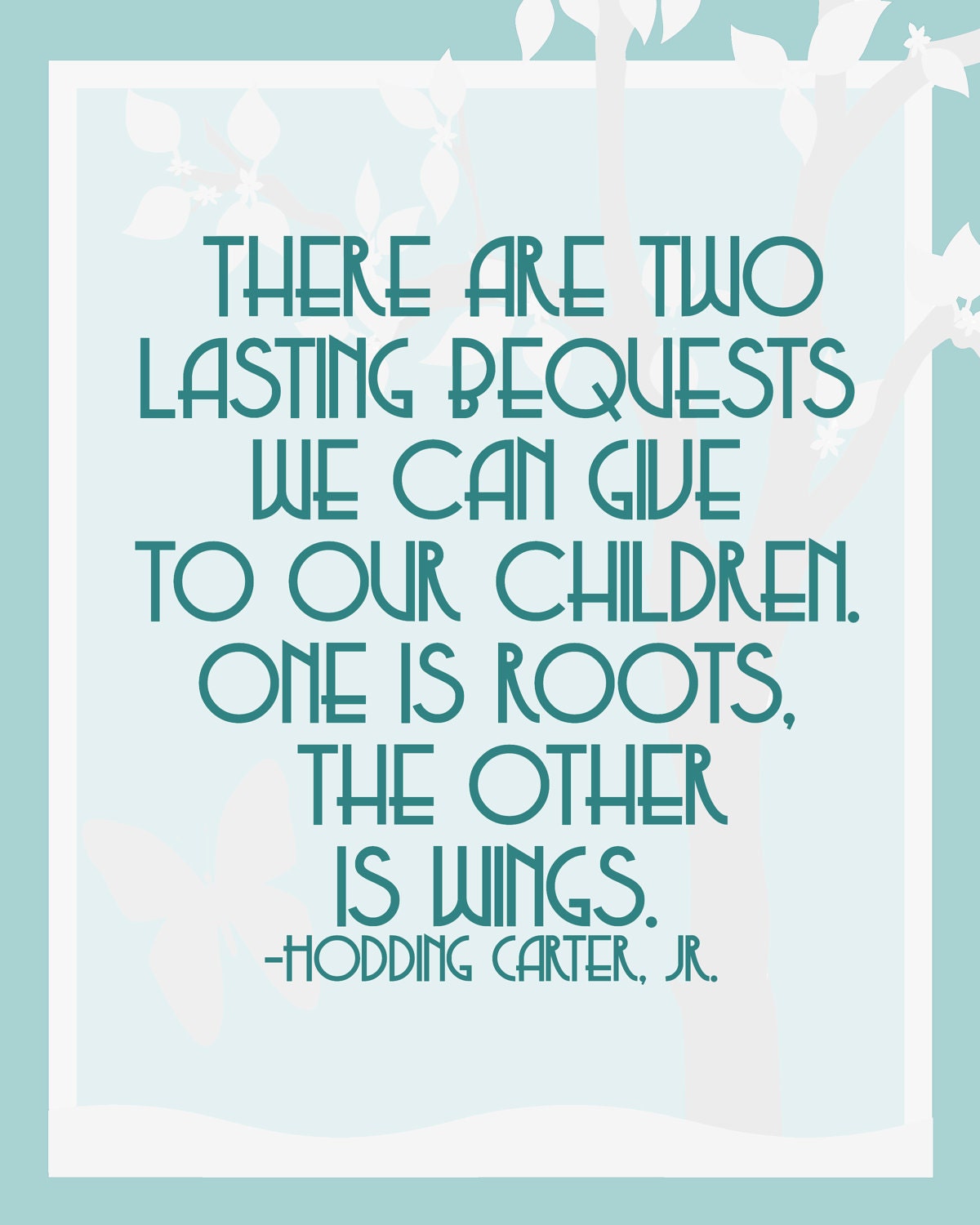 Baby Nursery Art Print - Roots and Wings - Inspirational Art for the Nursery