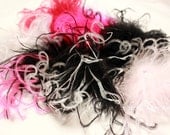 Curly Ostrich Puffs 4-4.5 inches - set of 4
