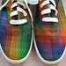 Vintage Striped Rainbow Keds Sneakers / 1980s Sneakers