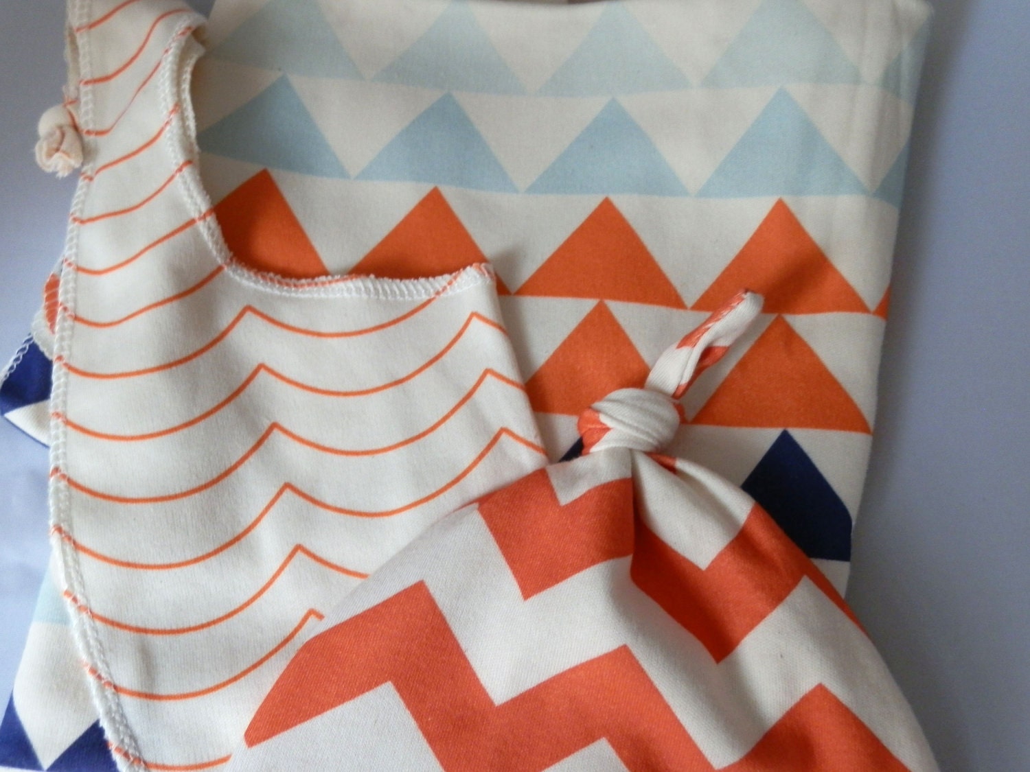 Baby Blanket, Hat and Bib Gift Set, Bright and Bold, Geometric, Chevron and Scallops