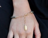 Gold & Faceted Pyrite 'Sanaa' Bracelet by Zanne