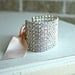Bridesmaids Rhinestone Cuff Bracelet w/ Silk Ribbon Tie (1 1/2" Wide) Bridesmaid Gift