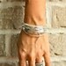 White Leather Bracelet with Gold or Silver Tube Accents (14 bangles)