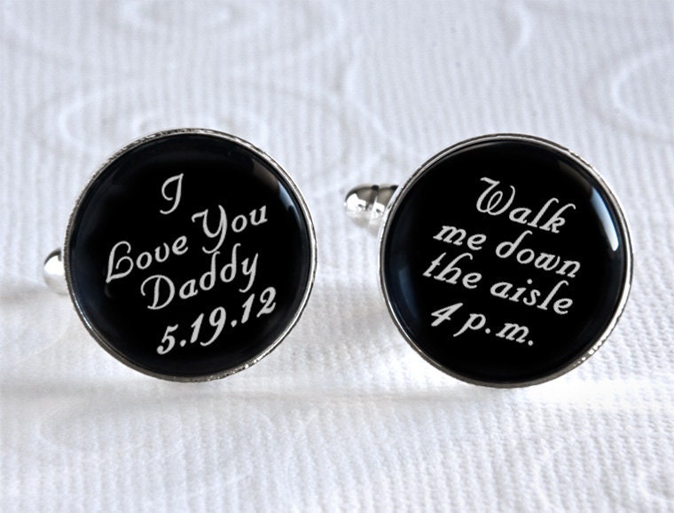 Father of the Bride Cufflinks - Walk Me Down the Aisle - Silver Plated Cufflinks - Gift for Father on Your Wedding Day
