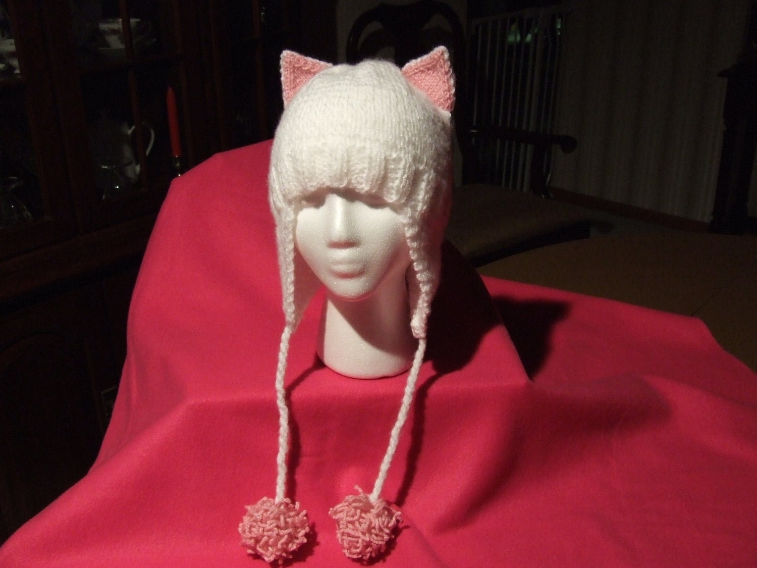 Sweet kitty ear flap hat