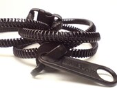 Zipper jewelry, womens bracelets, black wrapped wristband, metal slider.