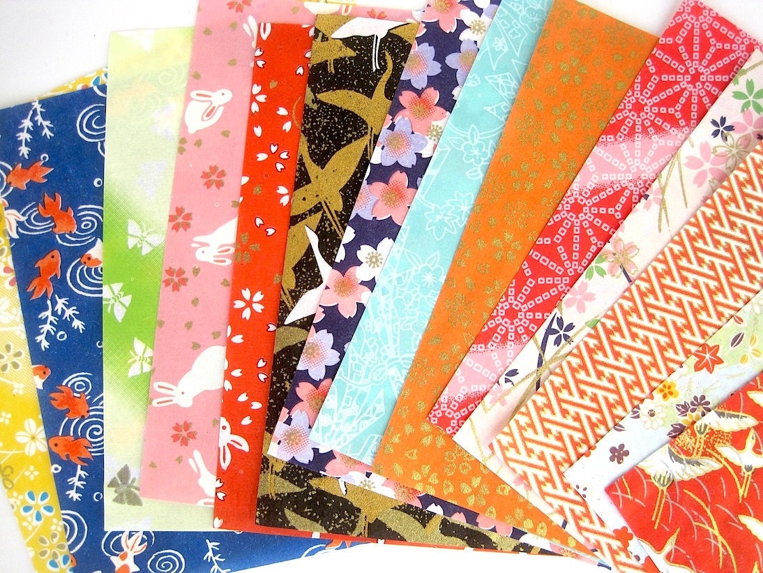 Washi Origami paper pack, Yuzen japanese paper, washi paper, chiyogami scrapbook paper, colorful variety patterns, craft projects party